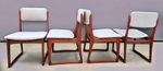 4 REFINISHED REUPHOLSTERED in Knoll fabric Mid Century Modern Teak Chairs by RS Associates 3