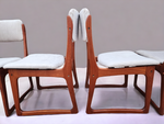 4 REFINISHED REUPHOLSTERED in Knoll fabric Mid Century Modern Teak Chairs by RS Associates 7