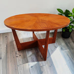 REFINISHED Mid Century Modern Teak Coffee Table Sunburst D 30.5