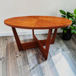 REFINISHED Mid Century Modern Teak Coffee Table Sunburst D 30.5