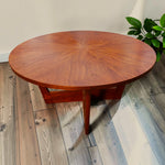 REFINISHED Mid Century Modern Teak Coffee Table Sunburst D 30.5