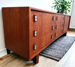 REFINISHED Mid Century Modern Teak Credenza w Tambour Door by RS Associates 78