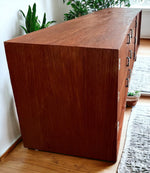 REFINISHED Mid Century Modern Teak Credenza w Tambour Door by RS Associates 78