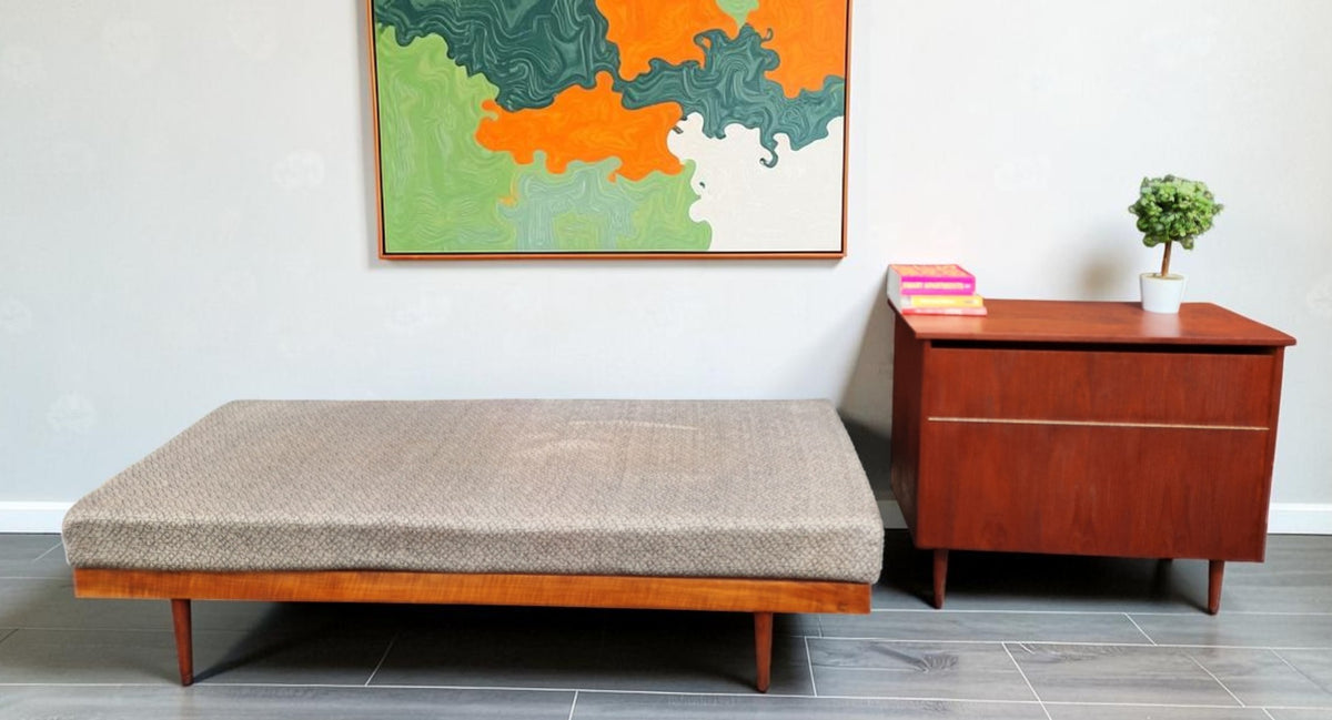 REFINISHED Mid Century Modern Teak Daybed