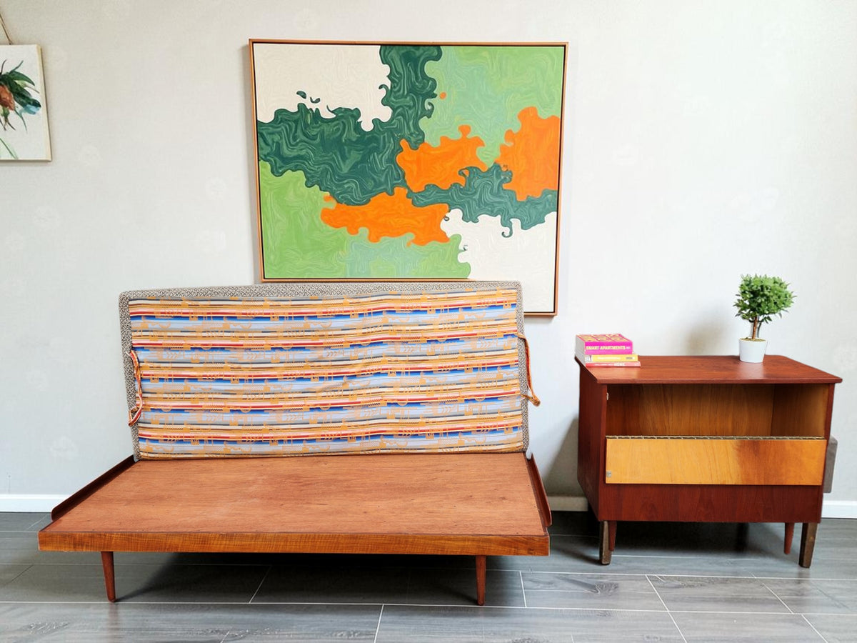REFINISHED Mid Century Modern Teak Daybed