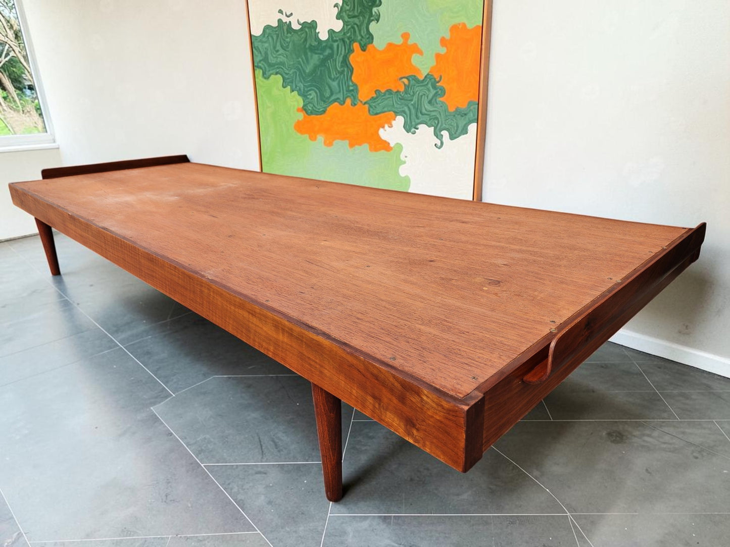 REFINISHED Mid Century Modern Teak Daybed