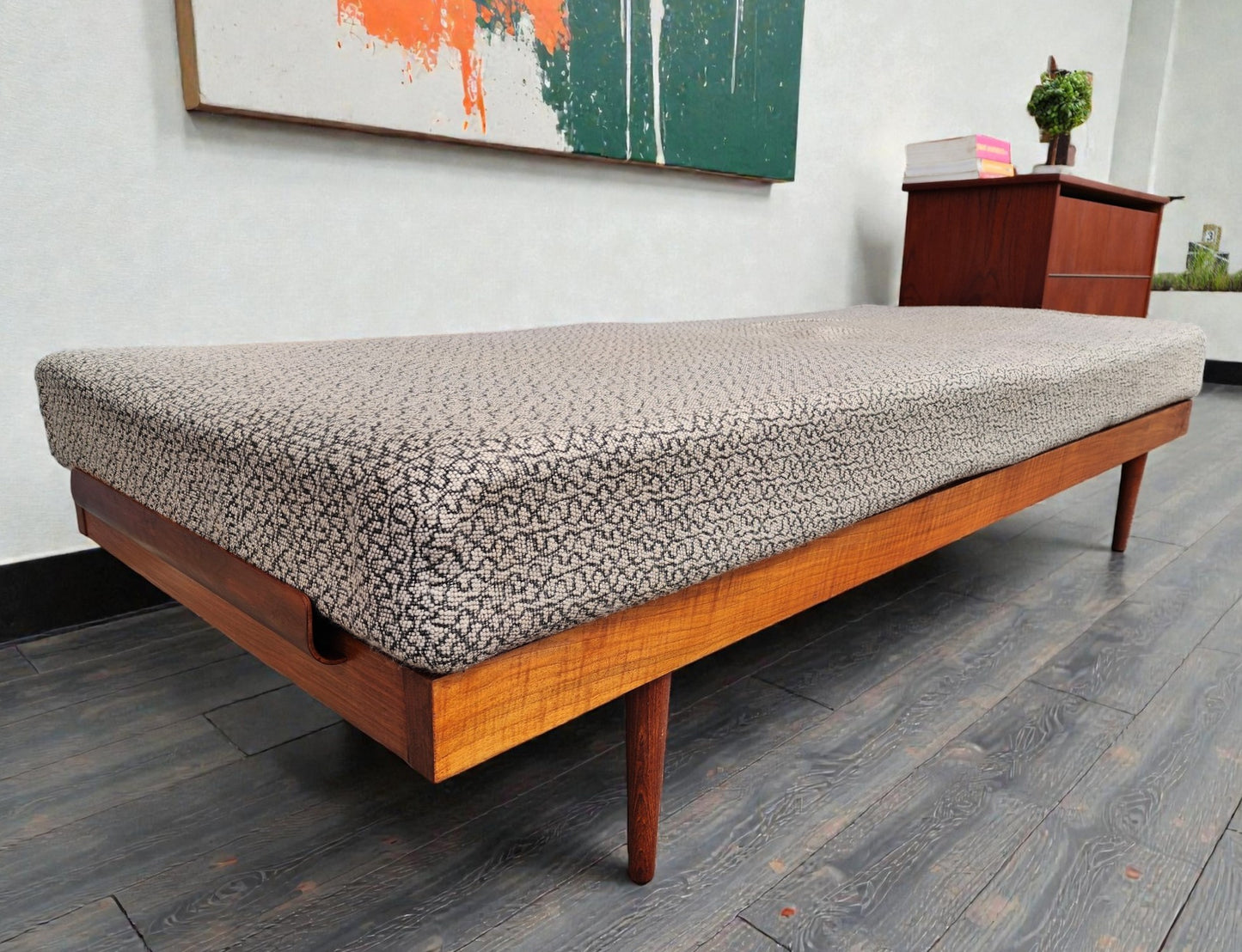 REFINISHED Mid Century Modern Teak Daybed