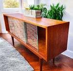 REFINISHED Mid Century Modern Teak Display Bookcase 48