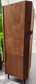 RESTORED Mid Century Modern Teak Lighted Corner Cabinet 10