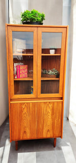 RESTORED Mid Century Modern Teak Lighted Corner Cabinet 8