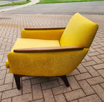 REFINISHED REUPHOLSTERED Mid Century Modern Teak Lounge Chair 10