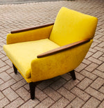REFINISHED REUPHOLSTERED Mid Century Modern Teak Lounge Chair 3