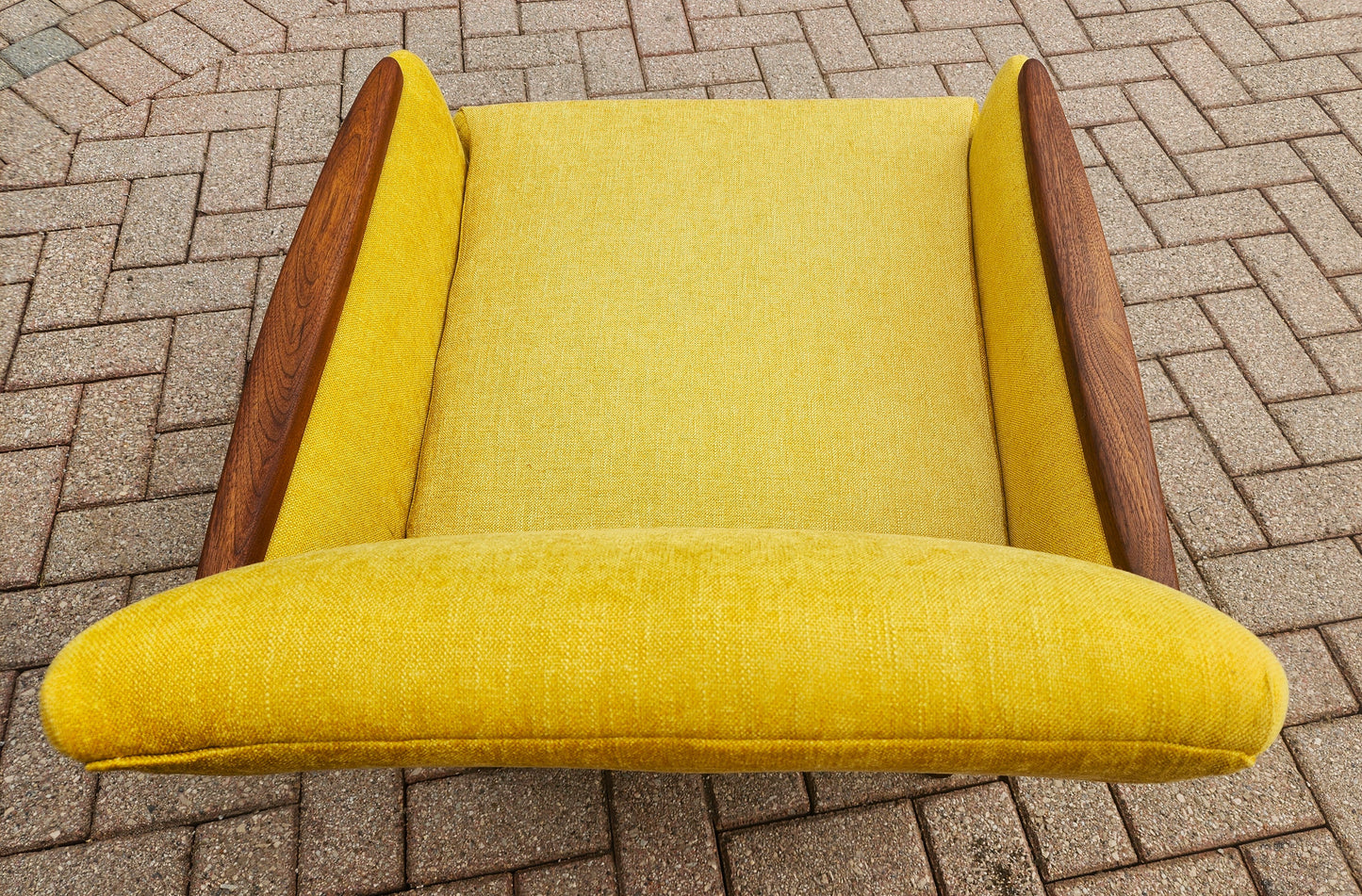 REFINISHED REUPHOLSTERED Mid Century Modern Teak Lounge Chair