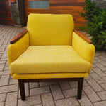 REFINISHED REUPHOLSTERED Mid Century Modern Teak Lounge Chair 8