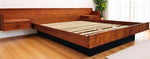 REFINISHED Mid Century Modern Teak Queen Bed w Nightstands Floating Style 7