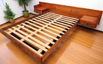 REFINISHED Mid Century Modern Teak Queen Bed w Nightstands Floating Style 8