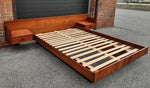 REFINISHED Mid Century Modern Teak Queen Bed w Nightstands Floating Style 9