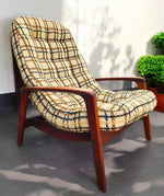 REFINISHED Mid Century Modern R.Huber Teak Scoop Lounge Chair 2