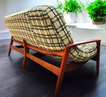 REFINISHED Mid Century Modern R.Huber Teak Scoop Sofa 2