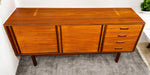 REFINISHED Mid Century Modern Teak Sideboard w Bar by RS Associates, 72