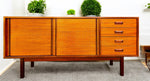 REFINISHED Mid Century Modern Teak Sideboard w Bar by RS Associates, 72