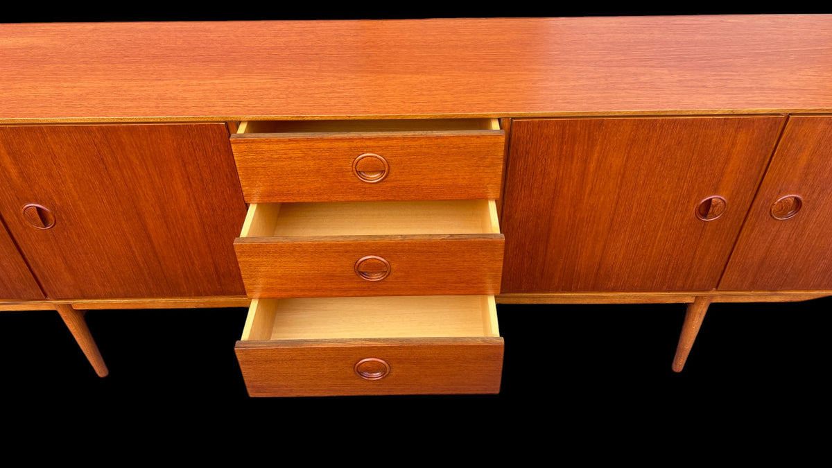 REFINISHED Dutch Mid Century Modern Teak Sideboard by W.Watting for Fristho 96.5