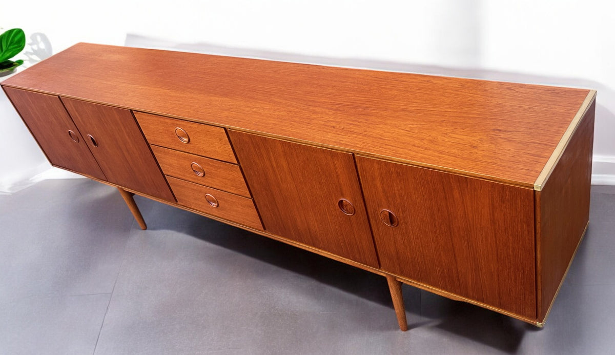 REFINISHED Dutch Mid Century Modern Teak Sideboard by W.Watting for Fristho 96.5