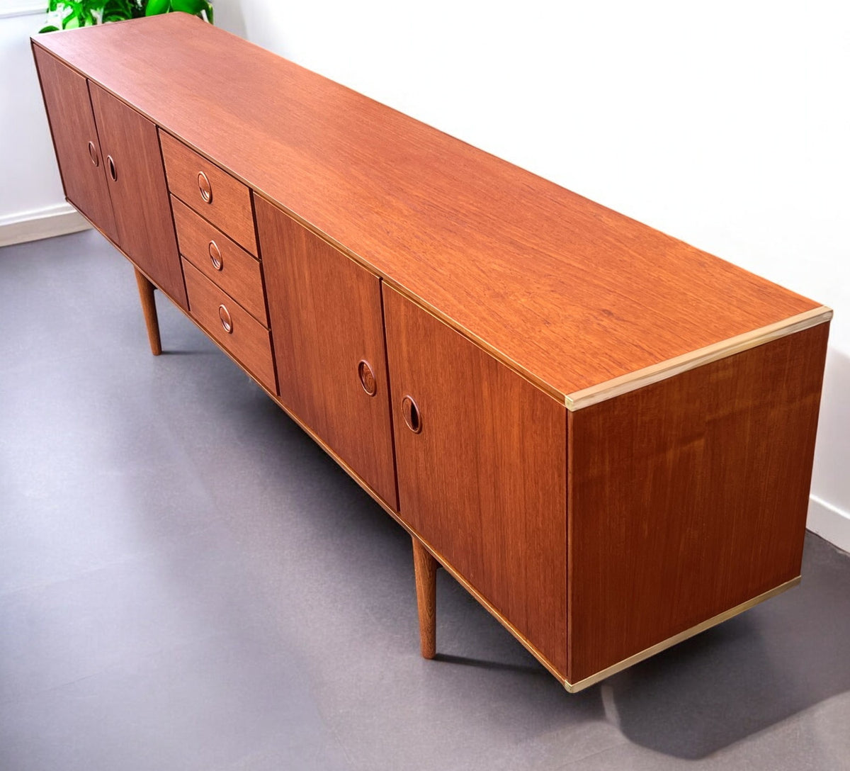 REFINISHED Dutch Mid Century Modern Teak Sideboard by W.Watting for Fristho 96.5