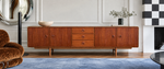 REFINISHED Dutch Mid Century Modern Teak Sideboard by W.Watting for Fristho 96.5