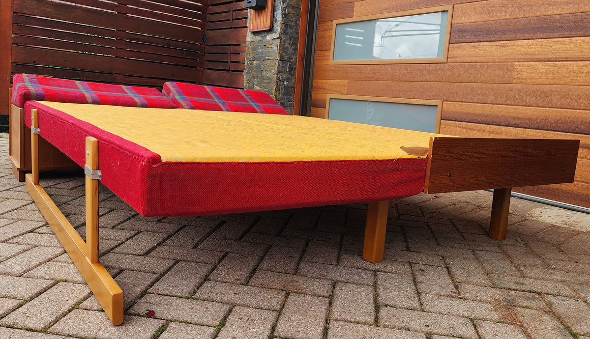 REFINISHED Mid Century Modern Teak Sofa - Bed by Hove Mobler