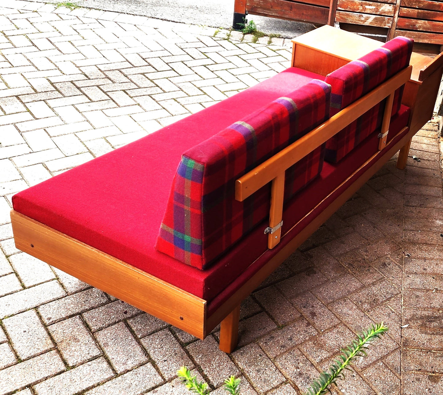 REFINISHED Mid Century Modern Teak Sofa - Bed by Hove Mobler