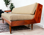 REFINISHED  REUPHOLSTERED Mid Century Modern Teak Sofa - Bed 1
