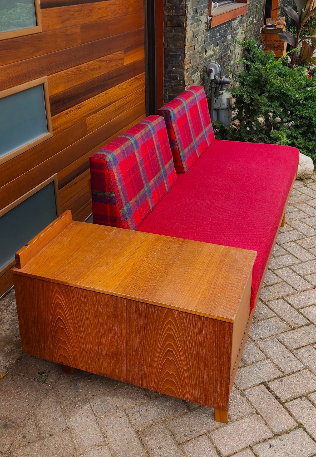 REFINISHED Mid Century Modern Teak Sofa - Bed by Hove Mobler