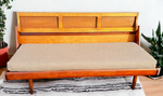 REFINISHED  REUPHOLSTERED Mid Century Modern Teak Sofa - Bed 11