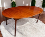 REFINISHED Mid Century Modern Teak Table Oval w 2 Leaves 60