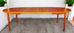 REFINISHED Mid Century Modern Teak Table Oval w 2 leaves 59