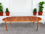 REFINISHED Mid Century Modern Teak Table Oval w 2 leaves 59