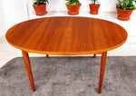 REFINISHED Mid Century Modern Teak Table Oval w 2 leaves 59