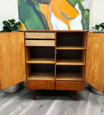 REFINISHED Mid Century Modern Teak Wardrobe or Gentleman's Chest 42