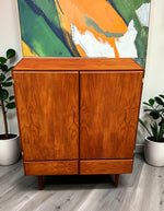 REFINISHED Mid Century Modern Teak Wardrobe or Gentleman's Chest 42