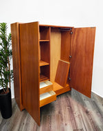 REFINISHED Mid Century Modern Teak Wardrobe or Gentleman's Chest 4 ft 1
