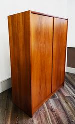 REFINISHED Mid Century Modern Teak Wardrobe or Gentleman's Chest 4 ft 10