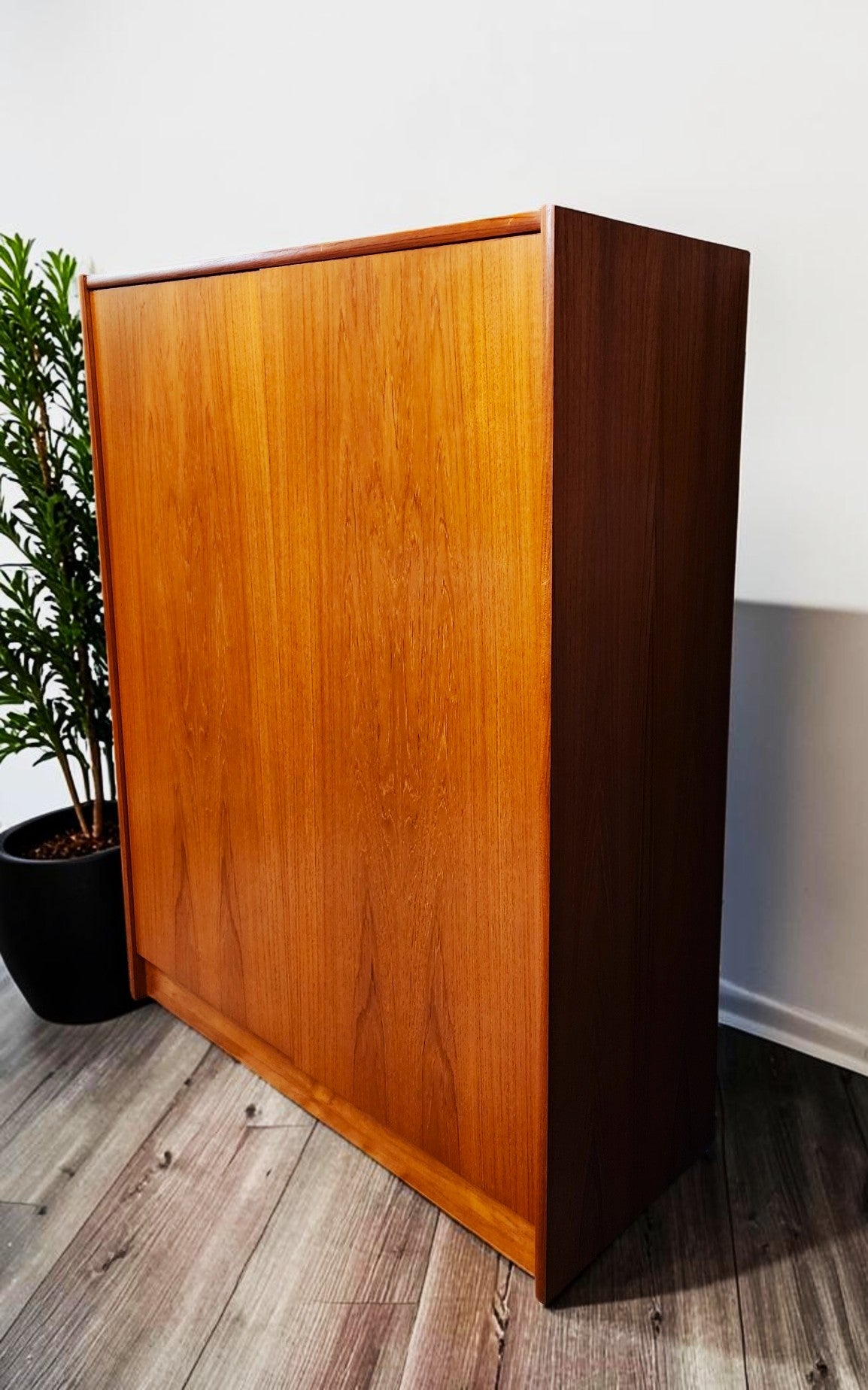 REFINISHED Mid Century Modern Teak Wardrobe or Gentleman's Chest 4 ft