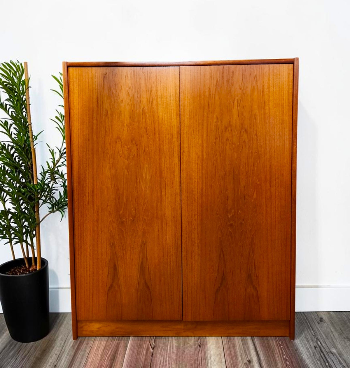 REFINISHED Mid Century Modern Teak Wardrobe or Gentleman's Chest 4 ft