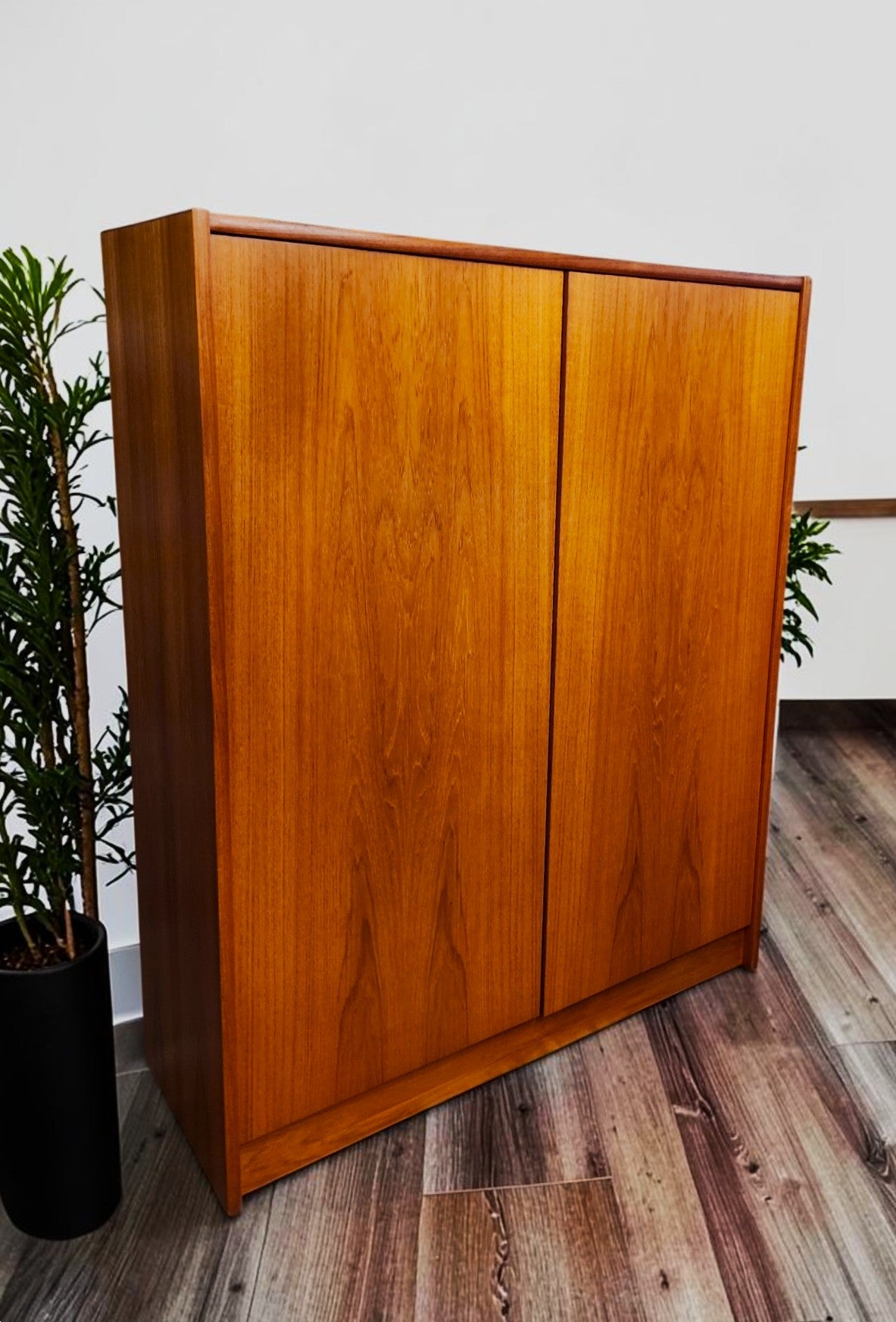 REFINISHED Mid Century Modern Teak Wardrobe or Gentleman's Chest 4 ft