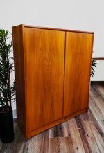REFINISHED Mid Century Modern Teak Wardrobe or Gentleman's Chest 4 ft 3