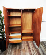 REFINISHED Mid Century Modern Teak Wardrobe or Gentleman's Chest 4 ft 5