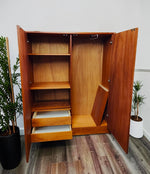 REFINISHED Mid Century Modern Teak Wardrobe or Gentleman's Chest 4 ft 8
