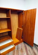 REFINISHED Mid Century Modern Teak Wardrobe or Gentleman's Chest 4 ft 9