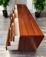 REFINISHED Mid Century Modern Teak Dresser 9 Drawers, Narrow 4